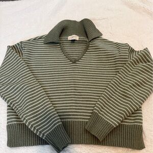 Universal Thread Olive Green Striped Knit Sweater